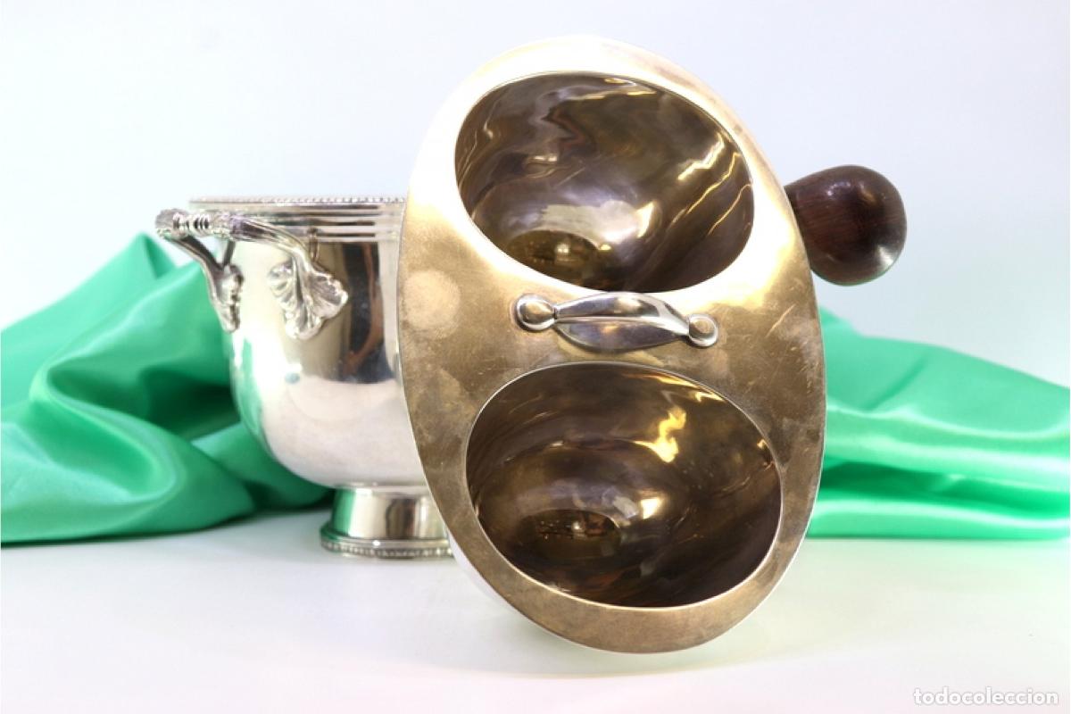 Antig&uuml;edades: Plato para mantener caliente de plata - Foto 4