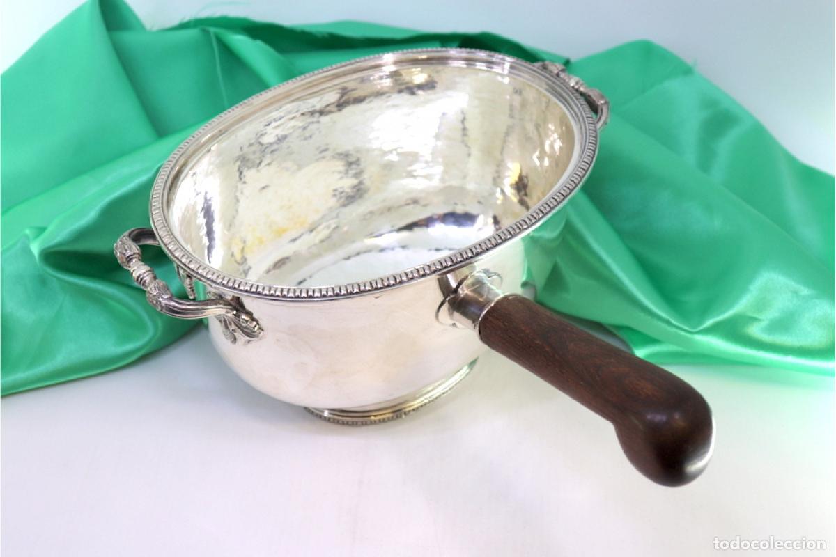 Antig&uuml;edades: Plato para mantener caliente de plata - Foto 5
