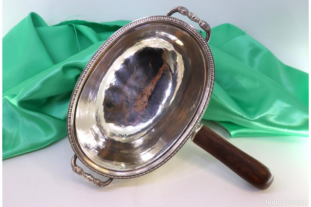 Antig&uuml;edades: Plato para mantener caliente de plata - Foto 6