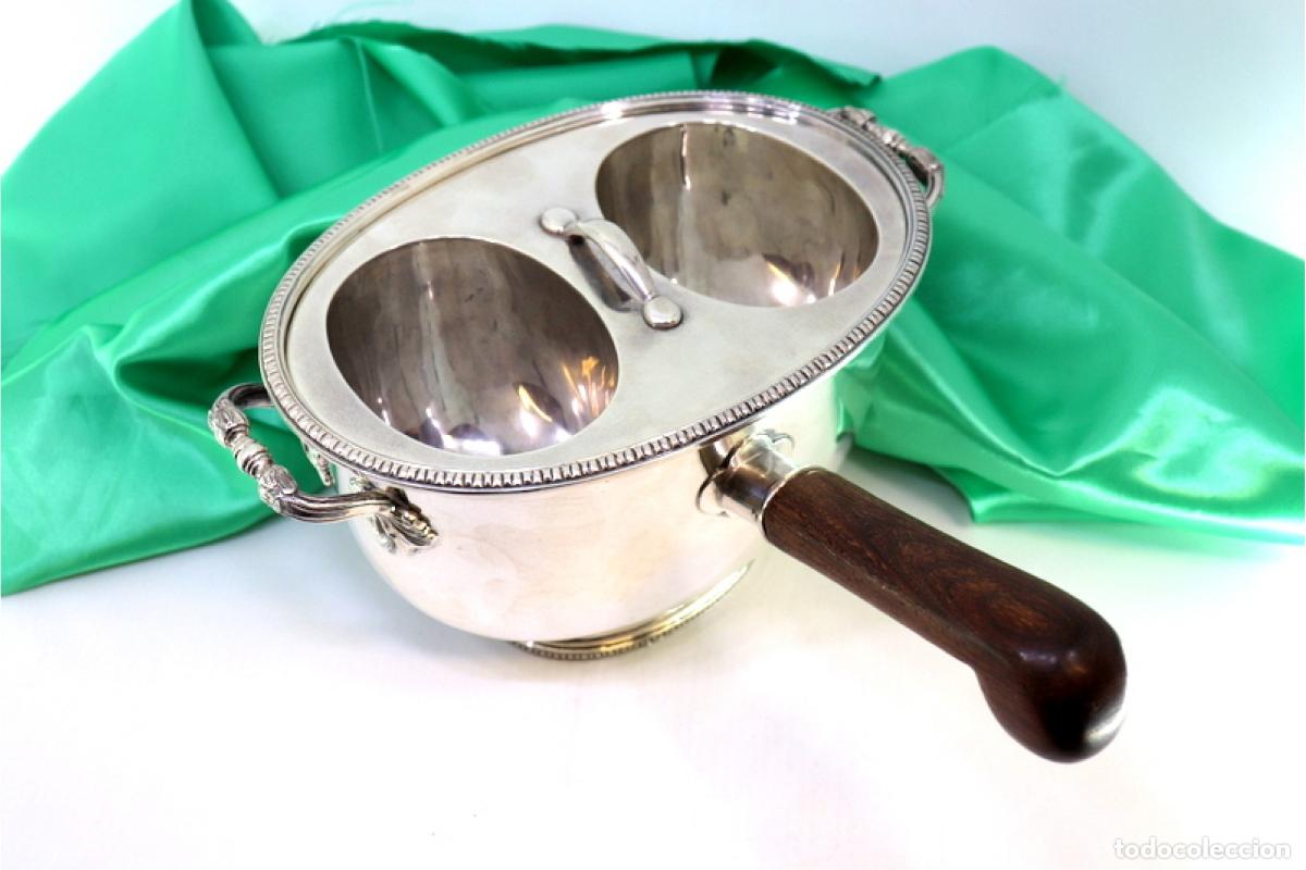 Antig&uuml;edades: Plato para mantener caliente de plata - Foto 8