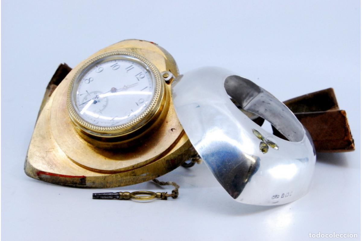 Antig&uuml;edades: Reloj de secretaria, en plata - Foto 2