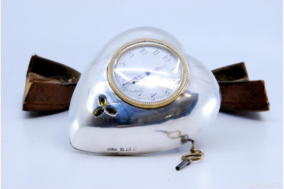 Antig&uuml;edades: Reloj de secretaria, en plata - Foto 3