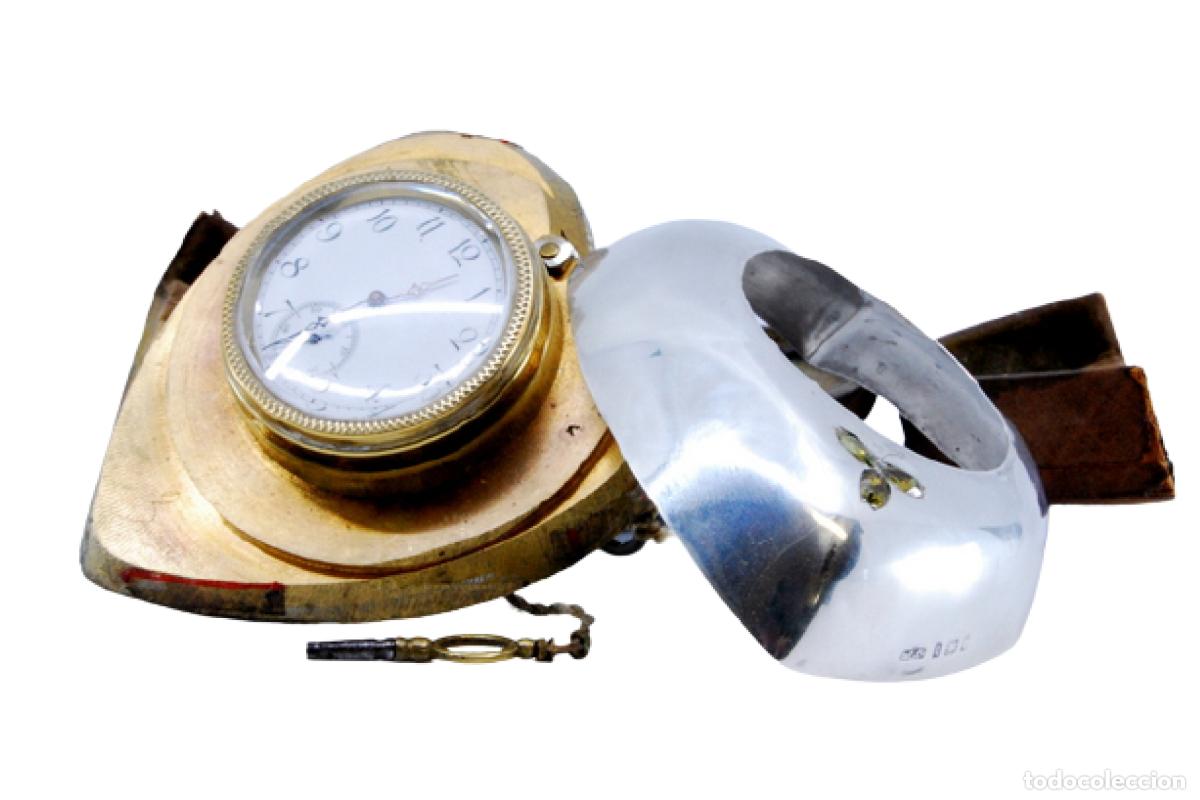 Antig&uuml;edades: Reloj de secretaria, en plata - Foto 1