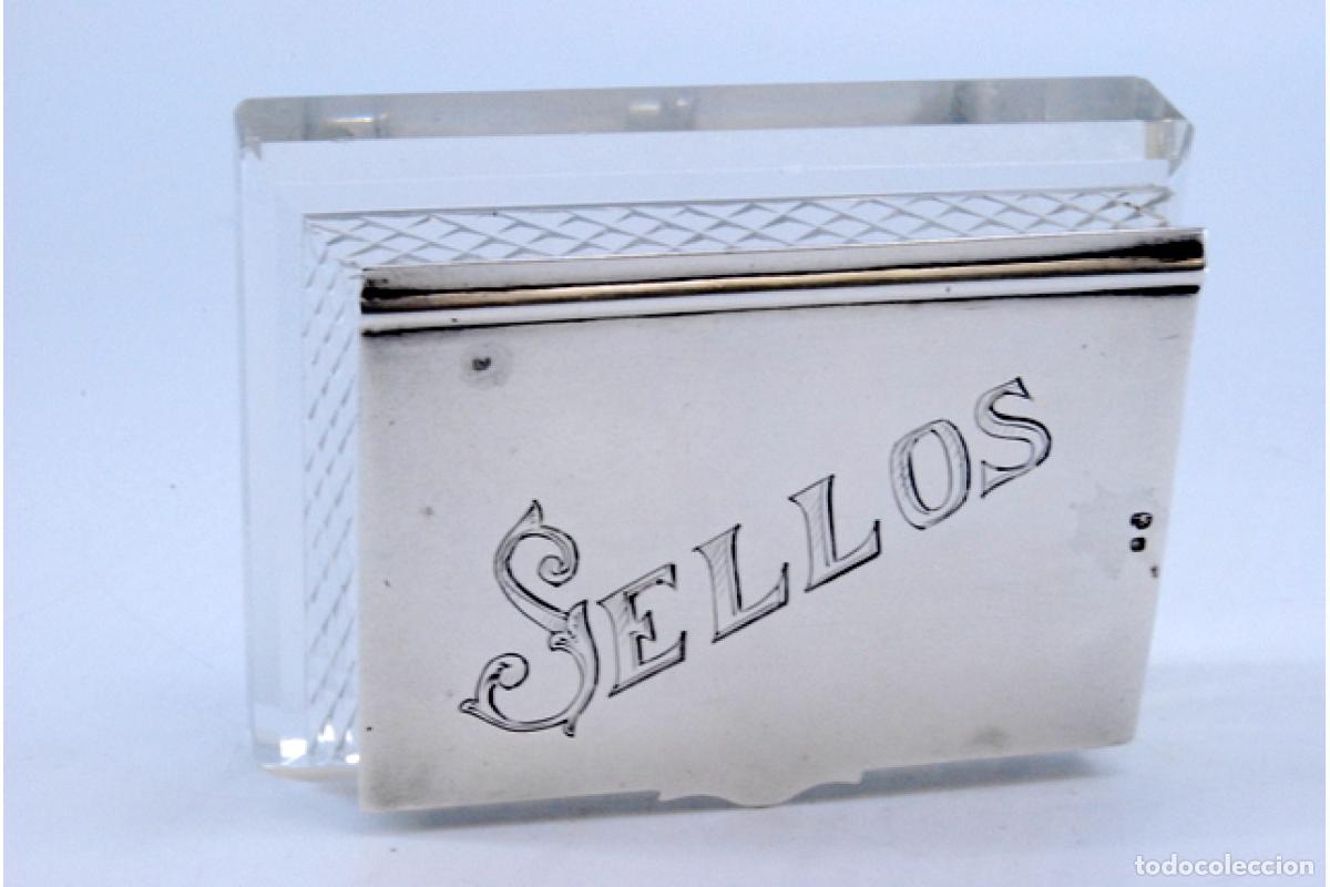 Antig&uuml;edades: Caja para sellos, de cristal y plata. - Foto 6