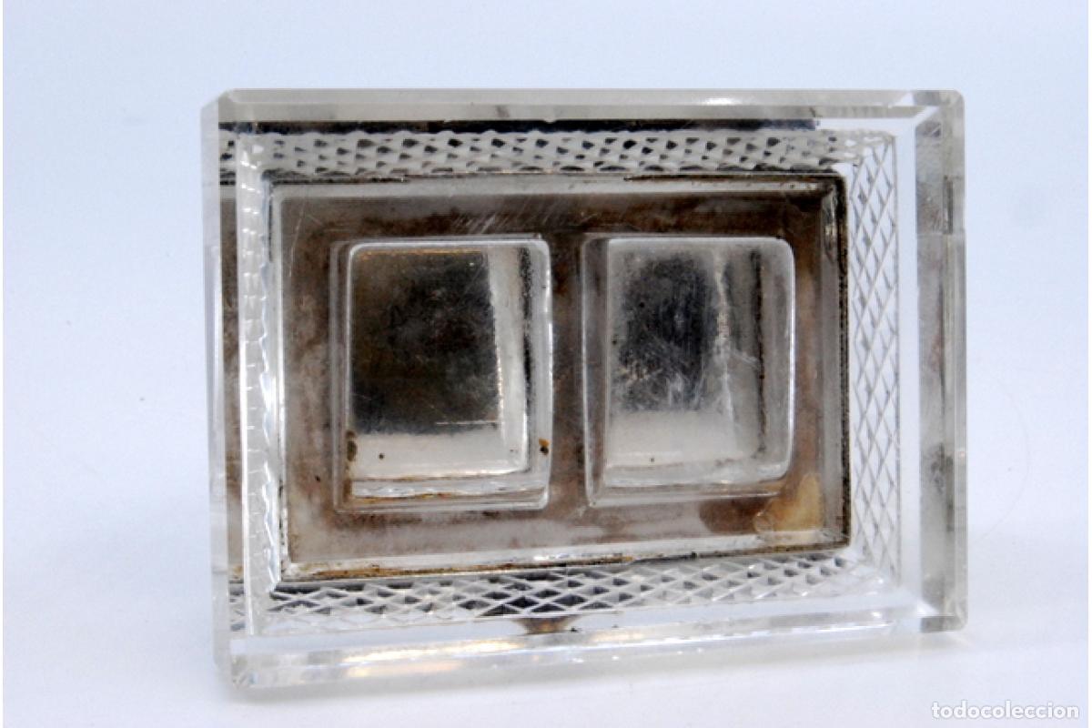 Antig&uuml;edades: Caja para sellos, de cristal y plata. - Foto 7