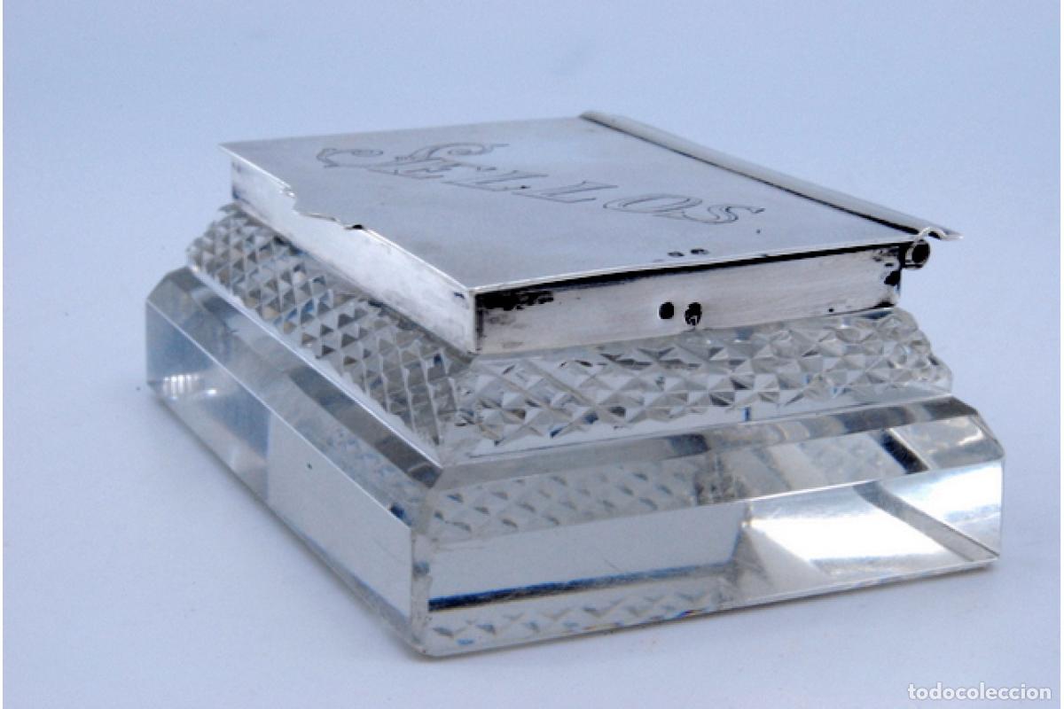 Antig&uuml;edades: Caja para sellos, de cristal y plata. - Foto 8