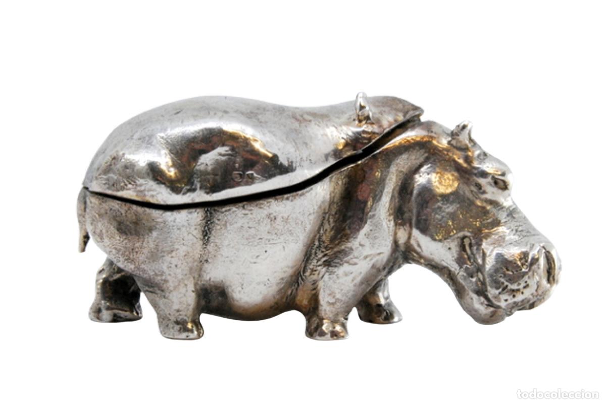 Antiques: Hipop&oacute;tamo de plata, para alfileres