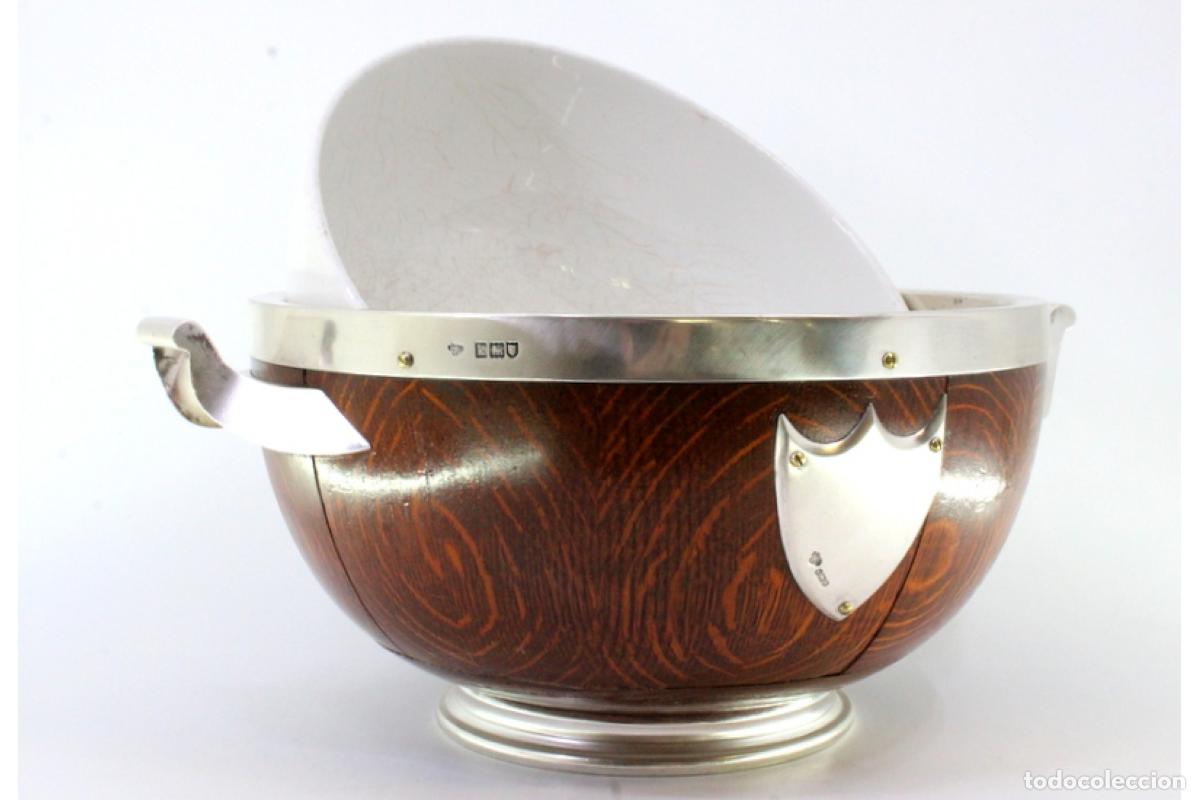 Antig&uuml;edades: ensaladera de madera y plata - Foto 3
