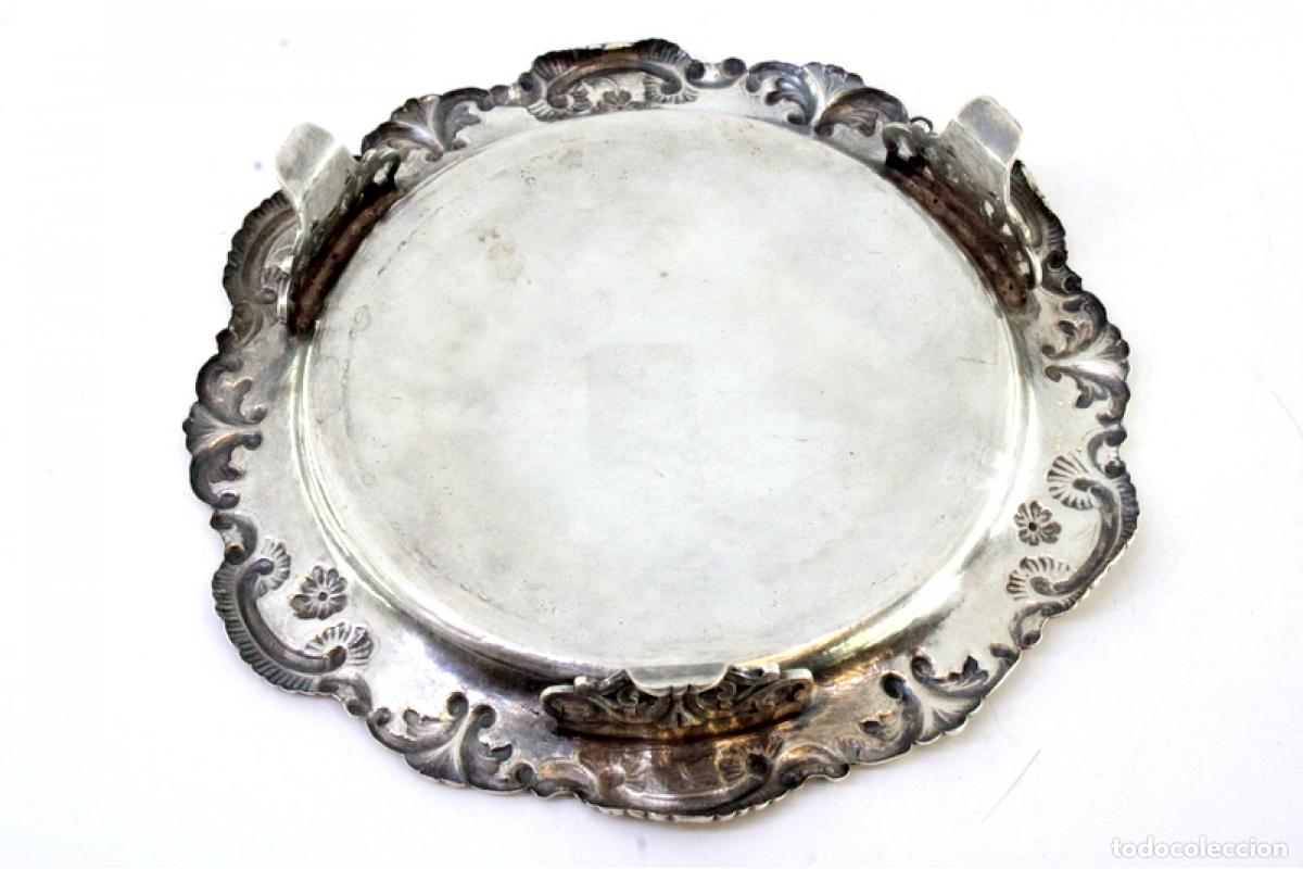 Antig&uuml;edades: Bandeja de plata (con patas) - Foto 3