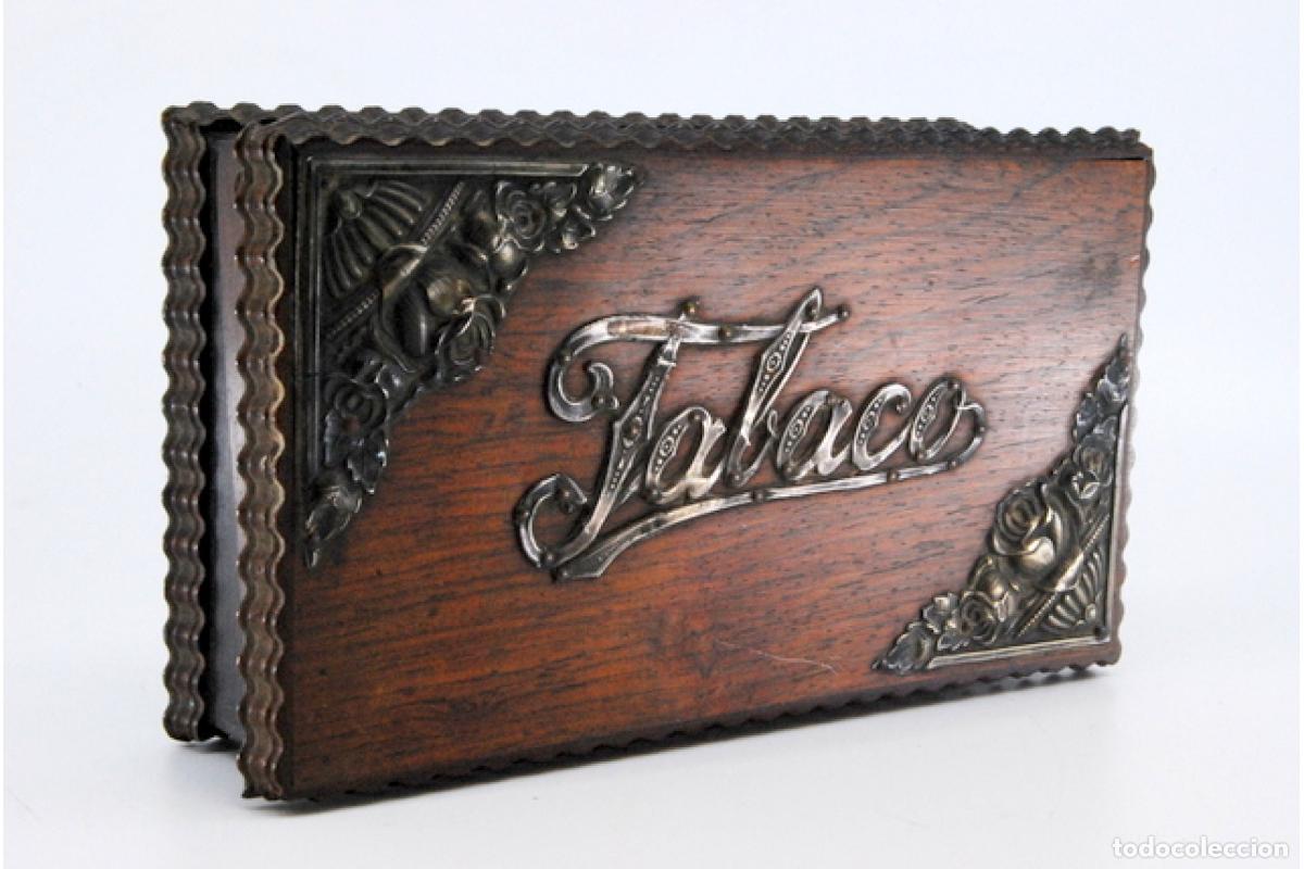 Antig&uuml;edades: Caja de tabaco, hecha de madera y plata. - Foto 5