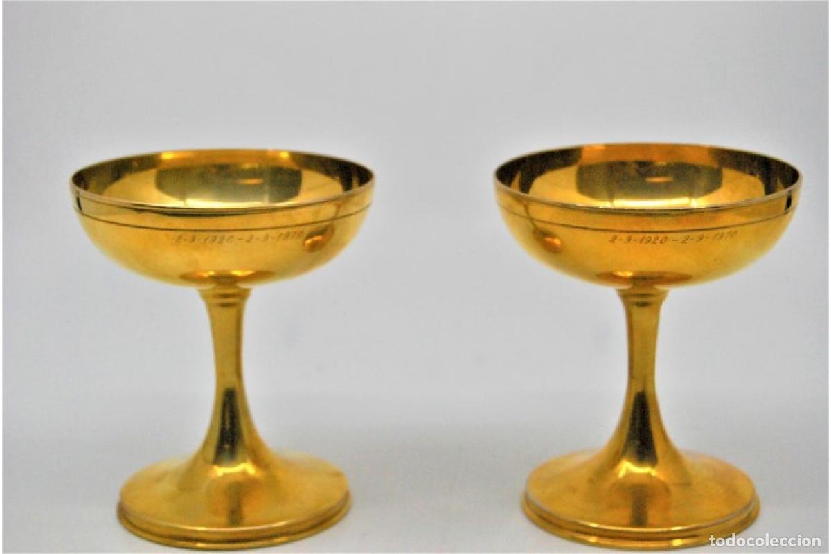 Antig&uuml;edades: Copas de champ&aacute;n de plata ba&ntilde;adas en oro - Foto 5
