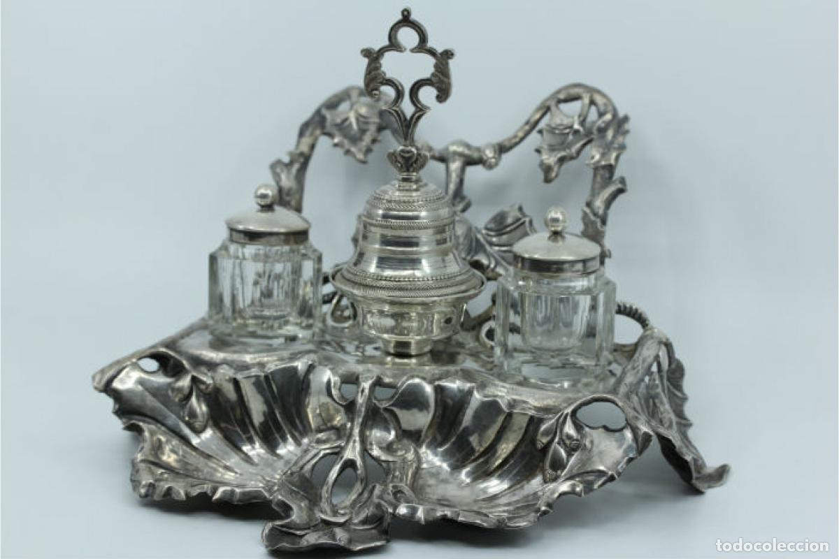 Antig&uuml;edades: tintero de plata - Foto 4