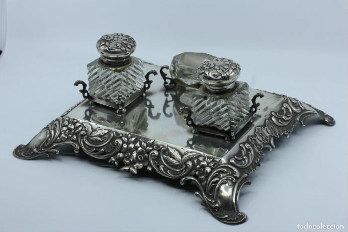Antig&uuml;edades: tintero de plata - Foto 2