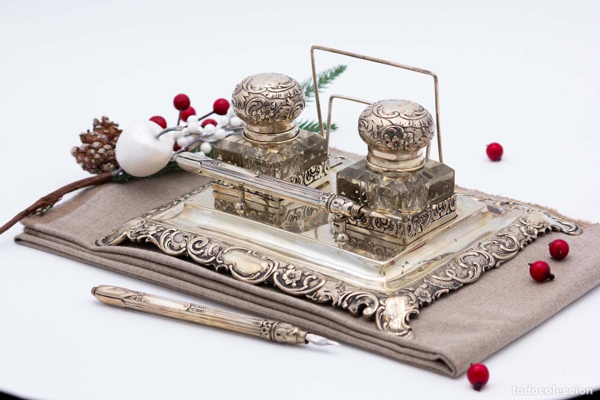 Antig&uuml;edades: tintero de plata