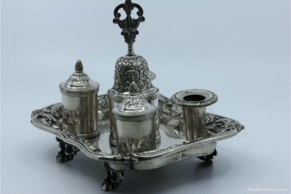 Antig&uuml;edades: tintero de plata - Foto 2
