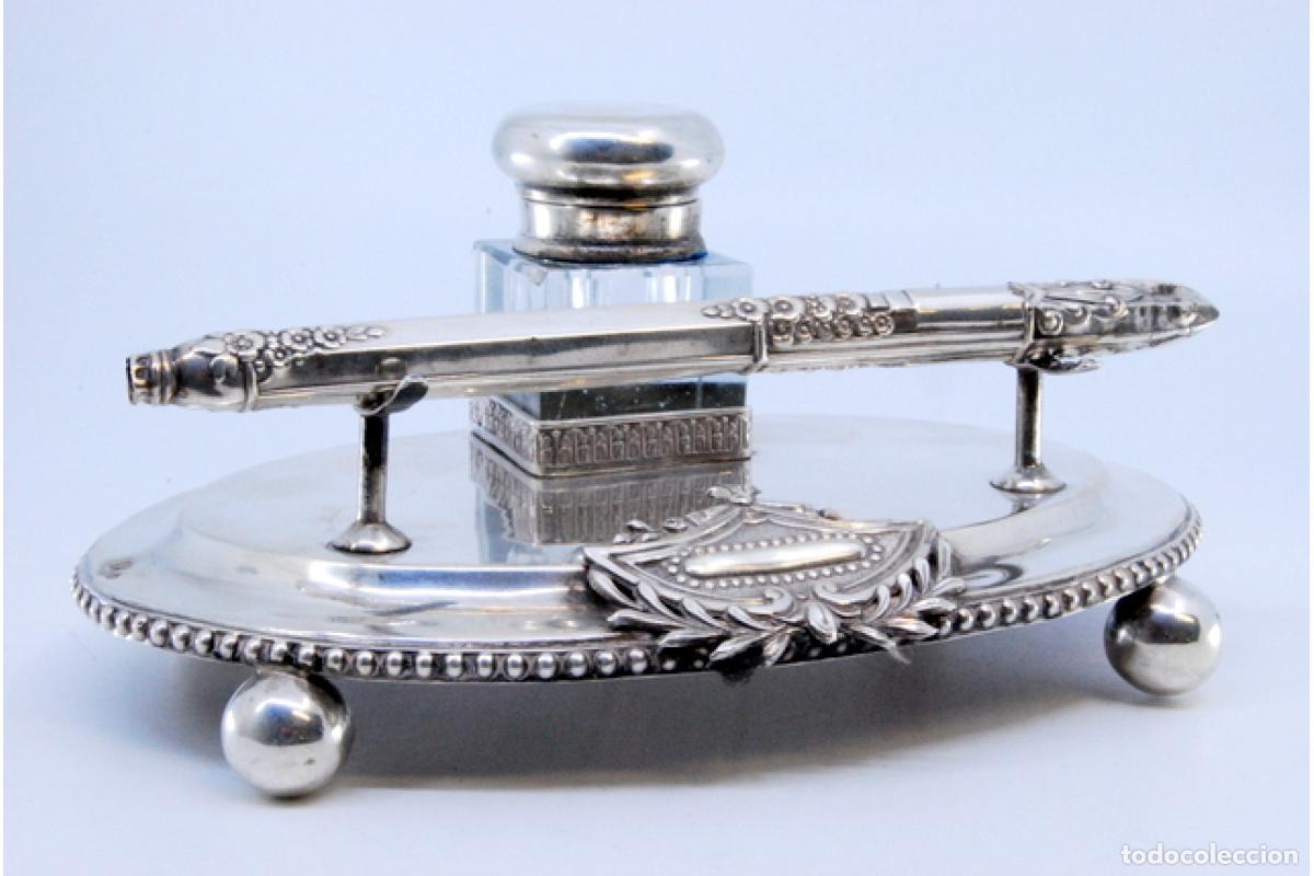 Antig&uuml;edades: tintero de plata - Foto 2