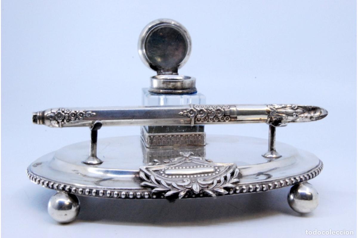 Antig&uuml;edades: tintero de plata - Foto 4