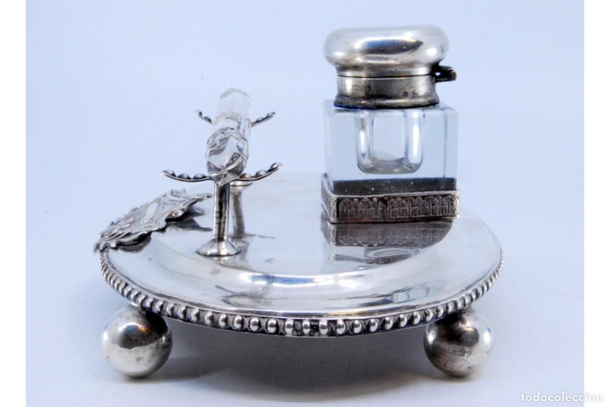 Antig&uuml;edades: tintero de plata - Foto 8