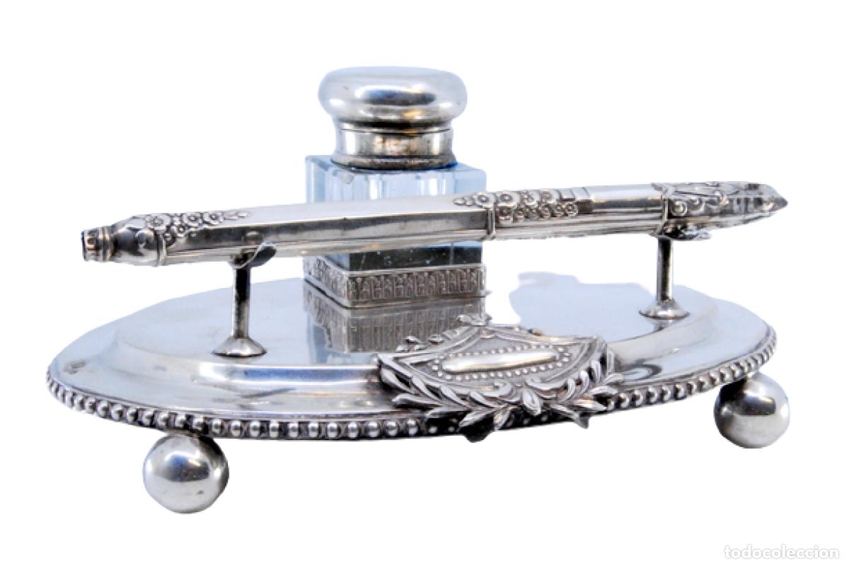 Antig&uuml;edades: tintero de plata