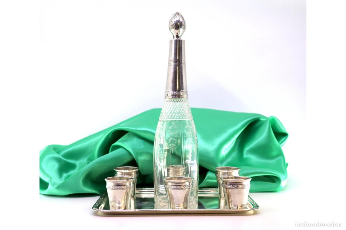 Oggetti Antichi: Botella de licor de plata
