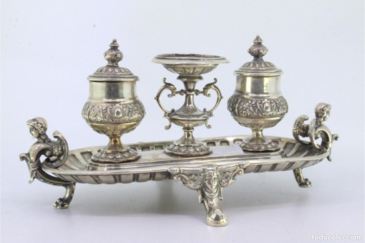 Antig&uuml;edades: tintero de plata - Foto 2