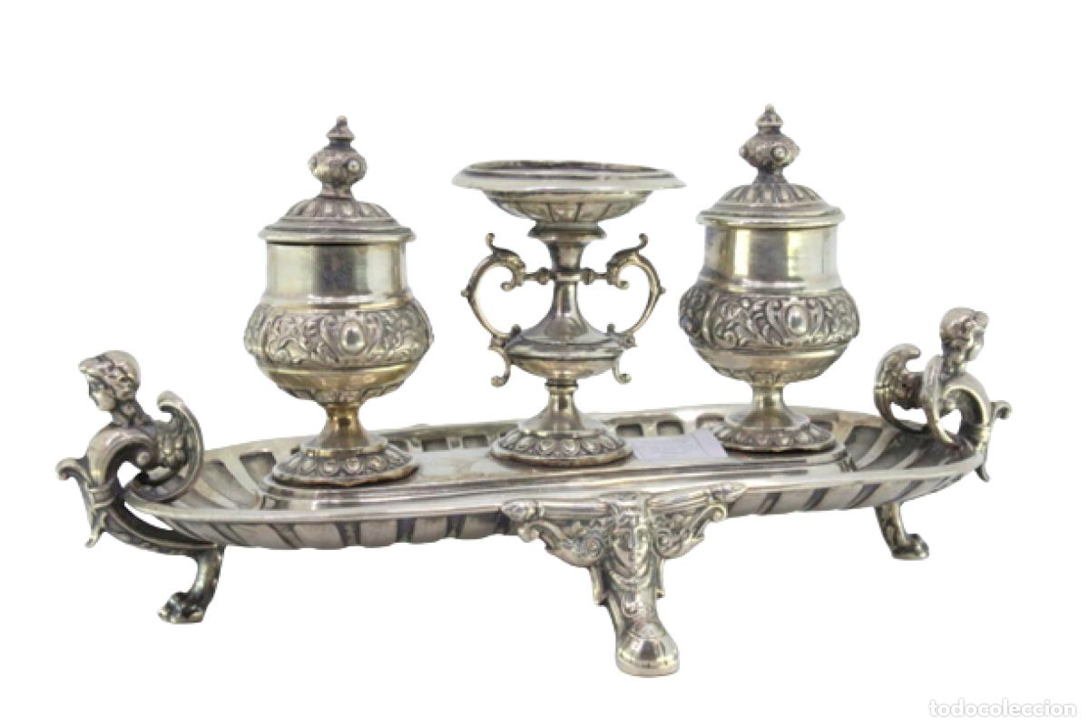 Antig&uuml;edades: tintero de plata