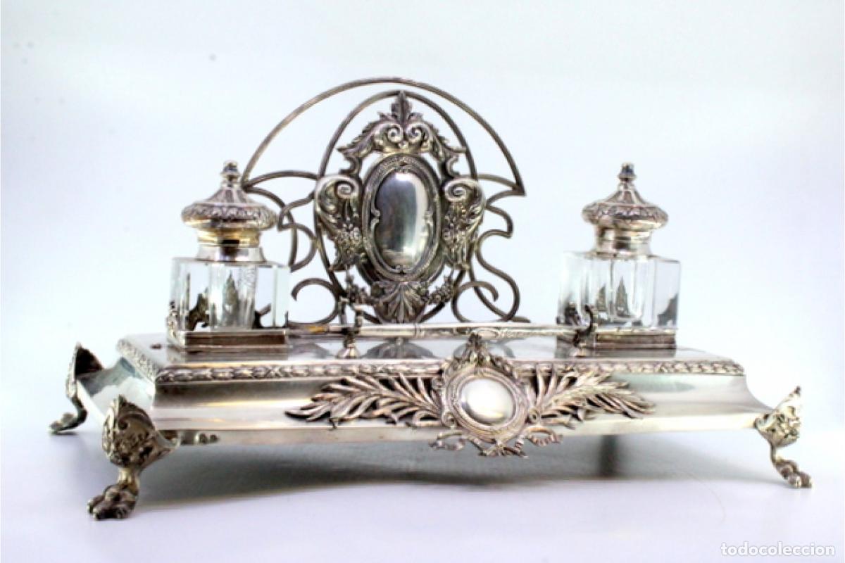 Antig&uuml;edades: tintero de plata - Foto 3