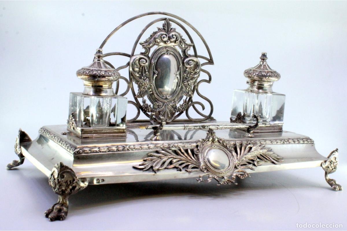 Antig&uuml;edades: tintero de plata - Foto 4