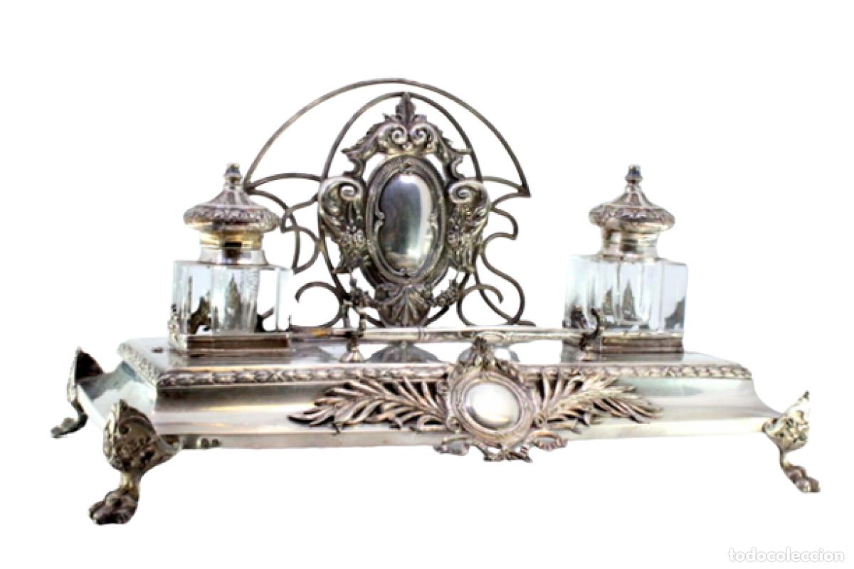 Antig&uuml;edades: tintero de plata