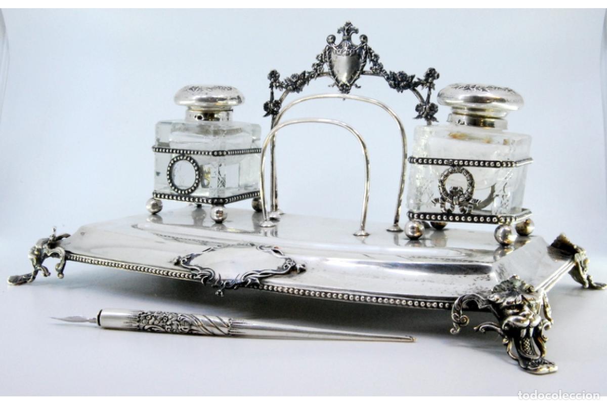Antig&uuml;edades: tintero de plata - Foto 5