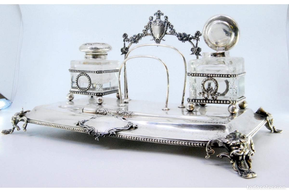 Antig&uuml;edades: tintero de plata - Foto 6