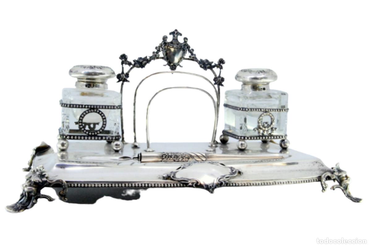 Antig&uuml;edades: tintero de plata
