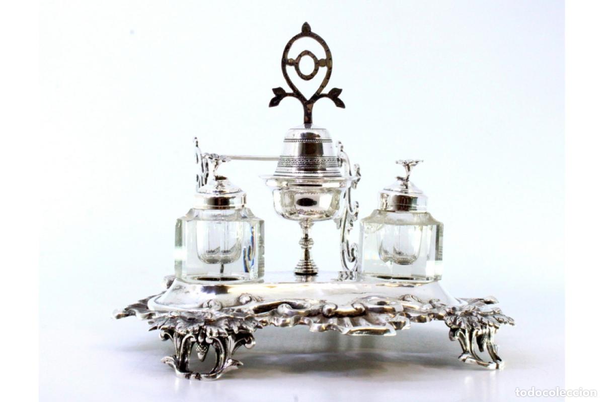Antig&uuml;edades: tintero de plata - Foto 3
