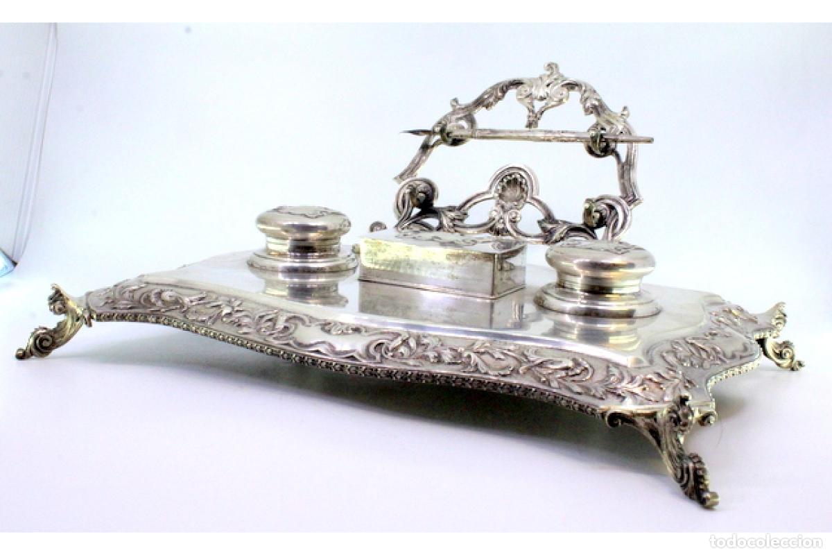 Antig&uuml;edades: tintero de plata - Foto 3