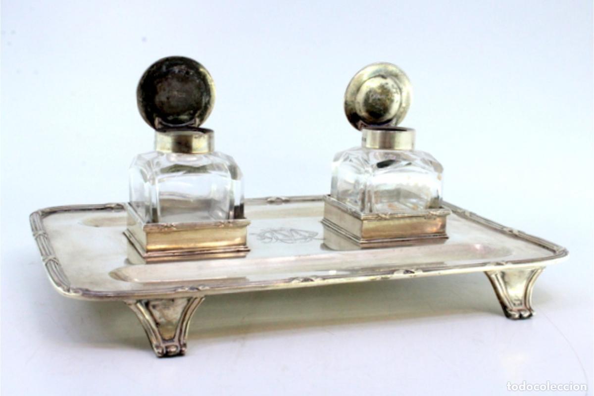 Antig&uuml;edades: tintero de plata - Foto 4