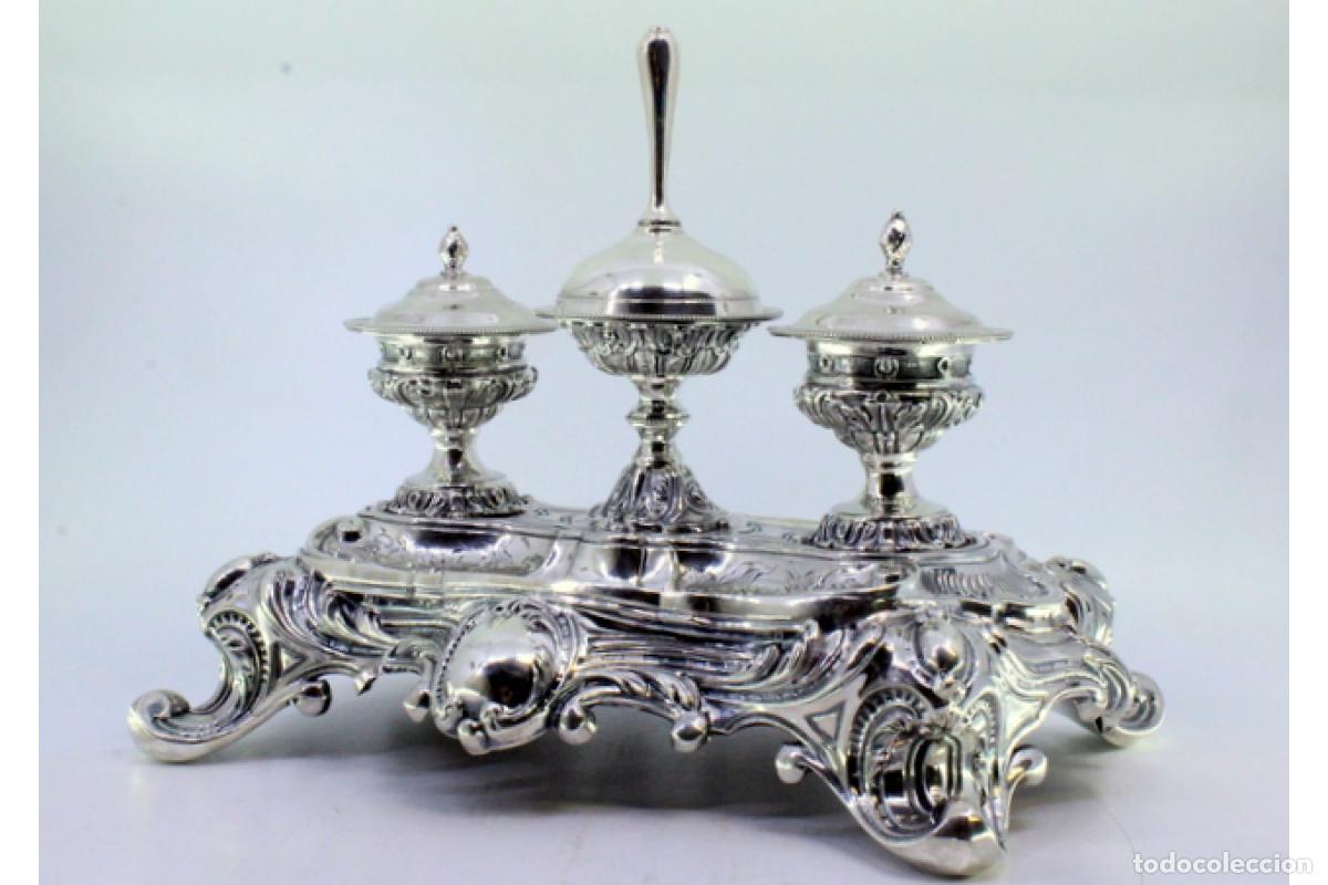 Antig&uuml;edades: tintero de plata - Foto 3