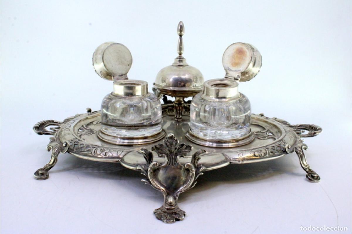 Antig&uuml;edades: tintero de plata - Foto 2