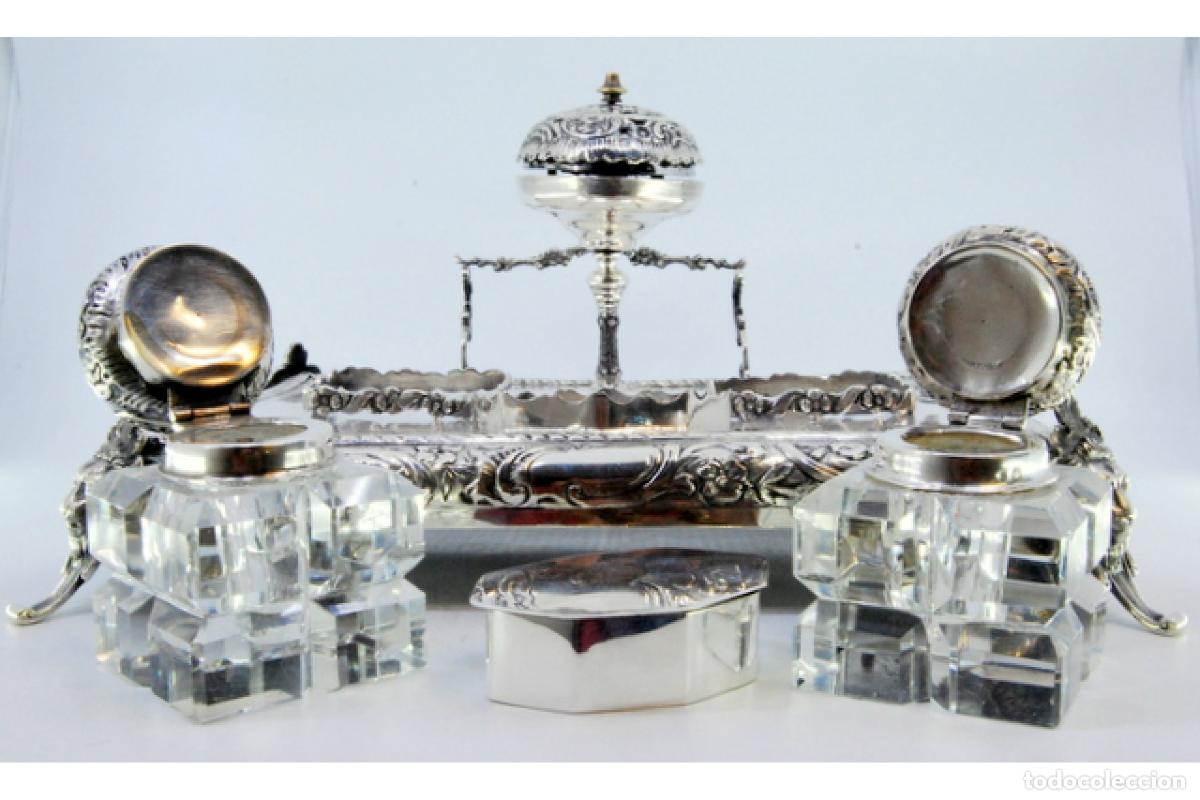 Antig&uuml;edades: tintero de plata - Foto 6