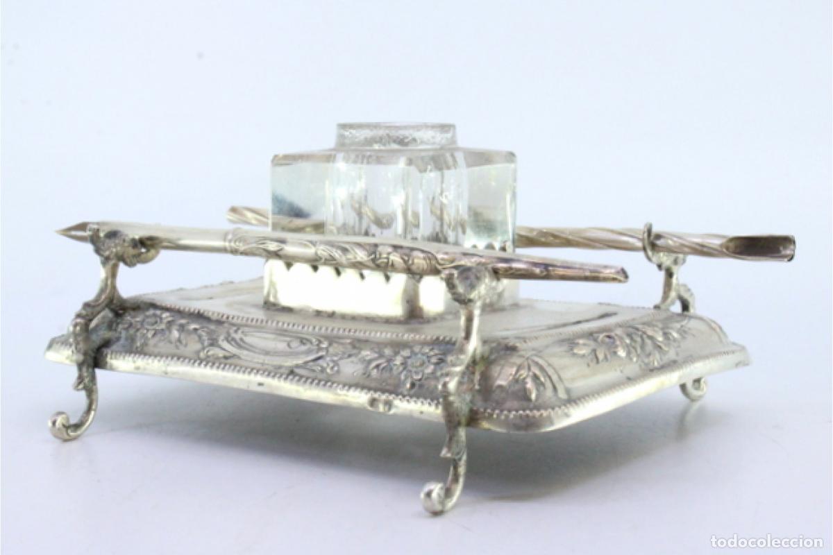 Antig&uuml;edades: tintero de plata - Foto 3