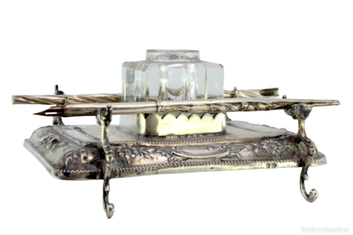 Antig&uuml;edades: tintero de plata