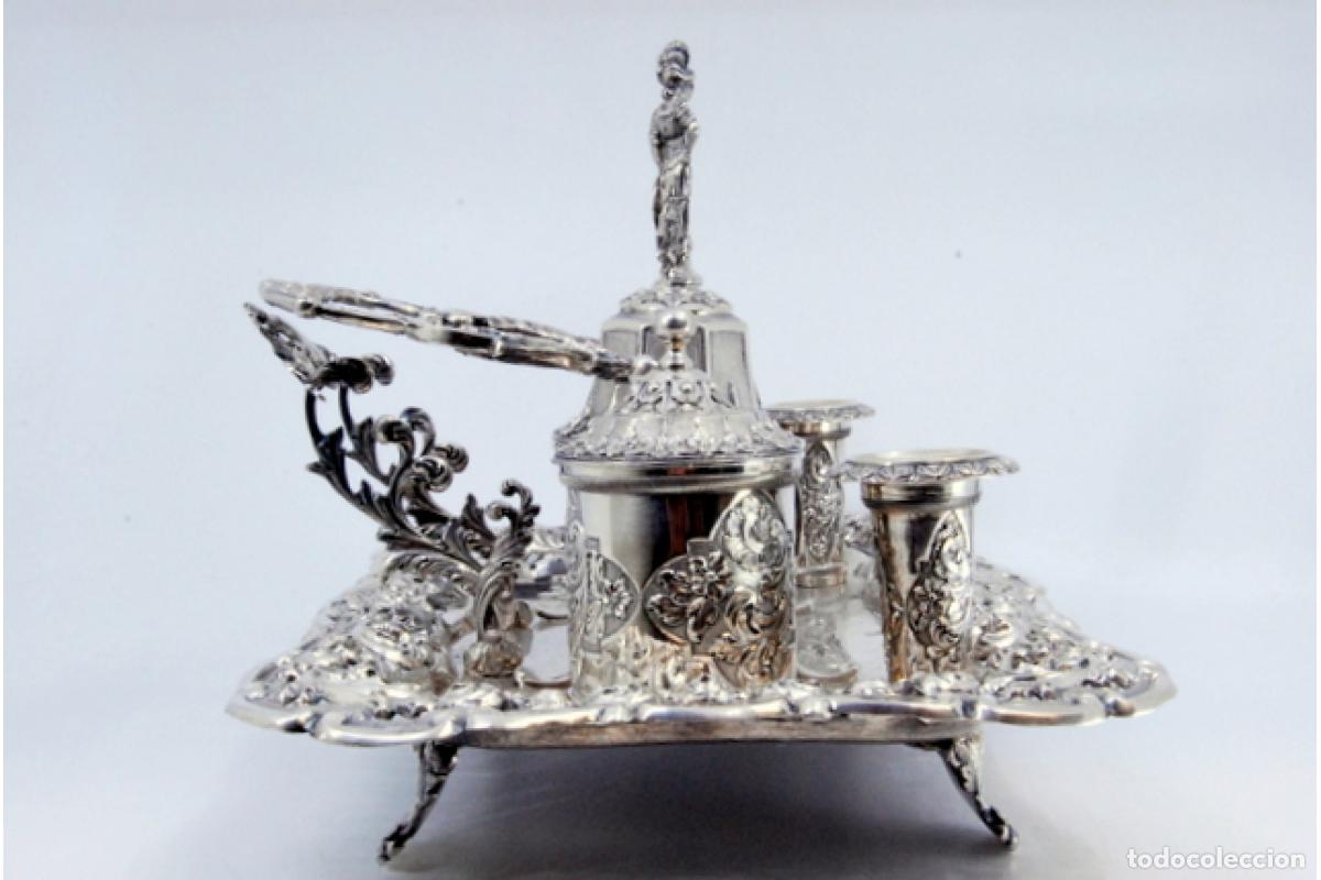 Antig&uuml;edades: tintero de plata - Foto 3