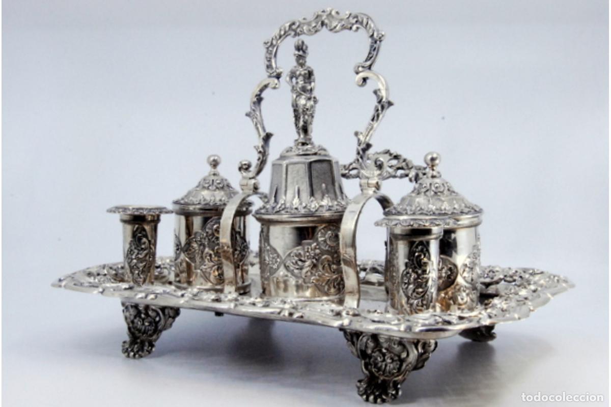 Antig&uuml;edades: tintero de plata - Foto 5