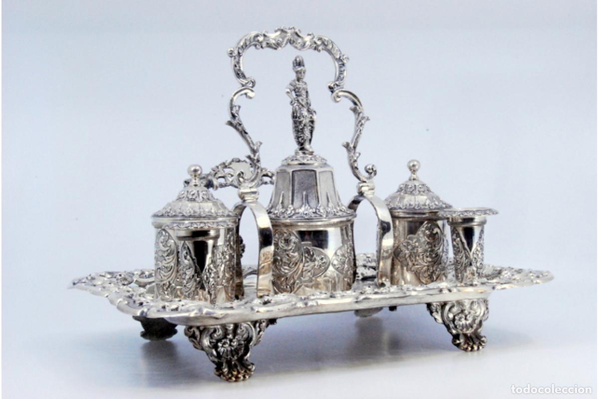 Antig&uuml;edades: tintero de plata - Foto 6