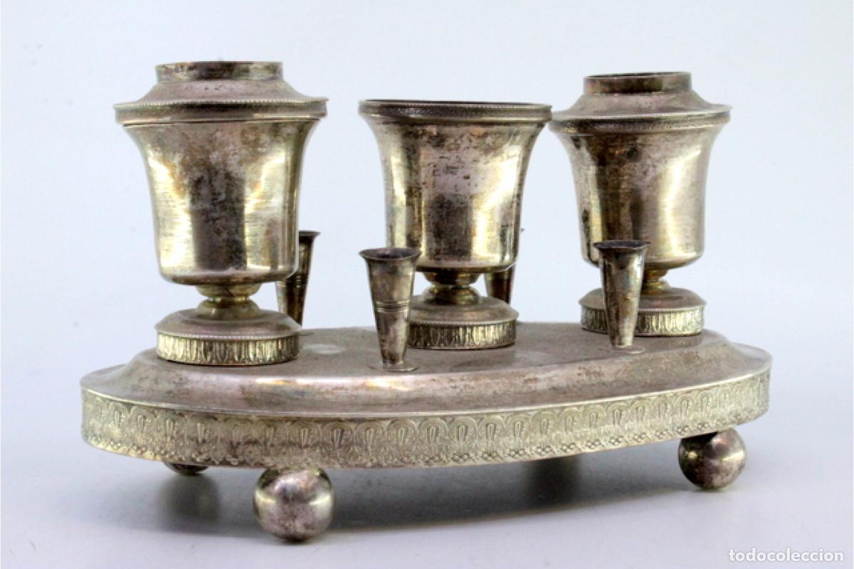Antig&uuml;edades: tintero de plata - Foto 6