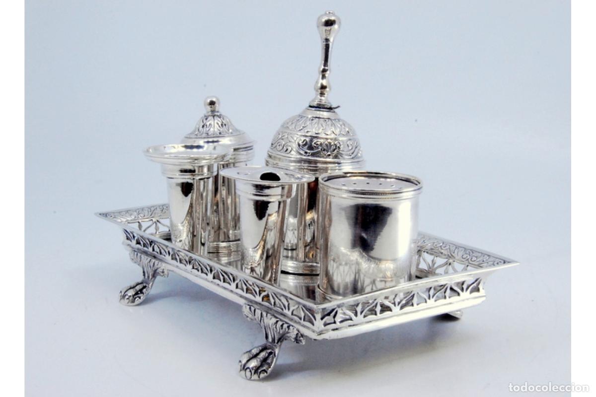 Antig&uuml;edades: tintero de plata - Foto 6