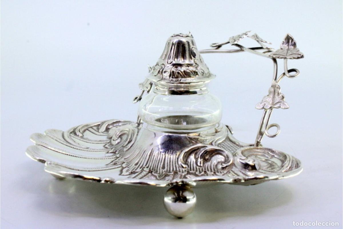 Antig&uuml;edades: tintero de plata - Foto 3