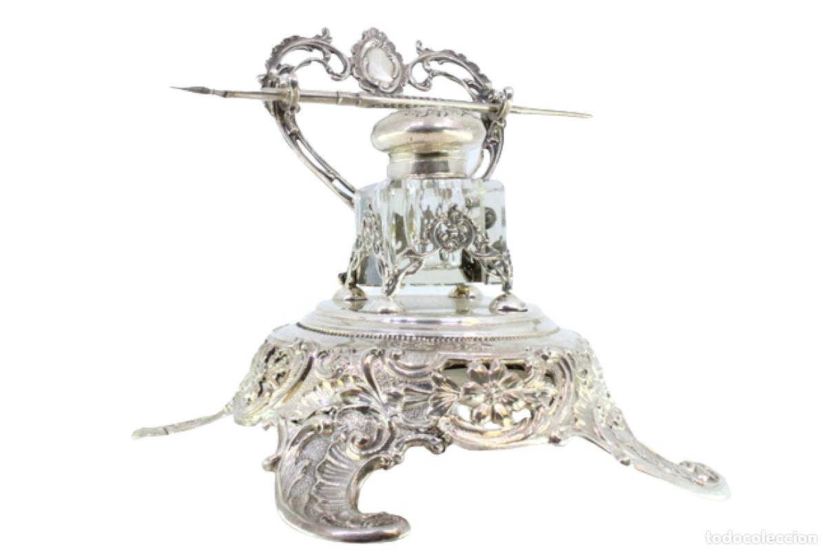 Antig&uuml;edades: tintero de plata