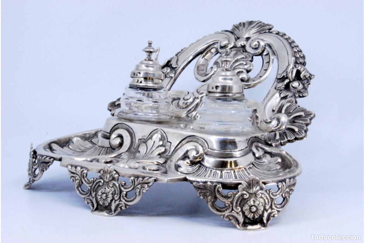 Antig&uuml;edades: tintero de plata - Foto 2