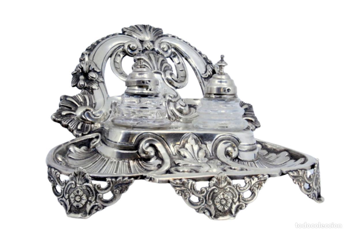 Antig&uuml;edades: tintero de plata