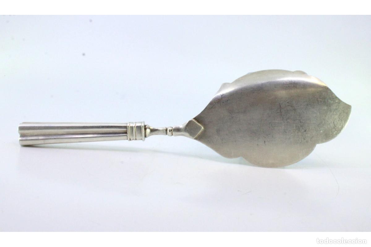 Antig&uuml;edades: esp&aacute;tula de plata para helado - Foto 2
